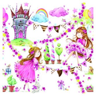 371500 Fairy Tale Princess DES 4x4 xartopetsetes gia decoupage ntekoypaz