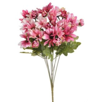 4CAN15236 9 5 xrusanthema bouketo 43cm pink pseutika louloudia texnhta kladia kai futa eidh diakosmhshs spitiou decomagia