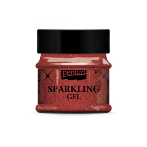 36076 Sparkling gel pentart red gold