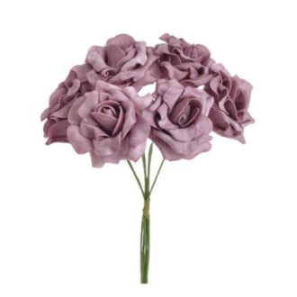 162CAN2133 10 triantafylla roz 25cm texnhta loyloydia pseytika