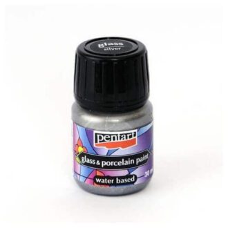 Porcelain and glass paint 30ml Pentart silver