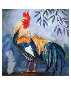 371059 Coq a Plumes Bleues DES 4x4 Q12 xartopetsetes gia decoupage eidh xeirotexnias