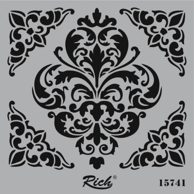 Stencil Baroque background, 25x25cm