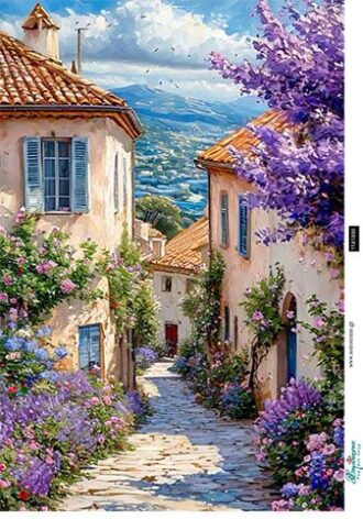 Ριζόχαρτο decoupage, Σοκάκι στο χωριό, 30x42εκ