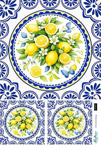 Ριζόχαρτο για Decoupage, Παράσταση με λεμόνια, 30x40εκ