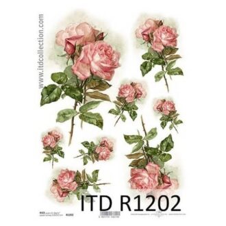 Ριζόχαρτο για decoupage, Λουλούδια, ITD 21×29εκ, R1202
