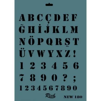 Stencil Γράμματα & Αριθμοί, 25x35cm