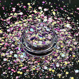 Chunky glitter 20gr, χρυσό-μωβ mix