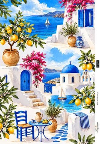 Ριζόχαρτο για decoupage, Ελληνικό τοπίο, 30x42εκ