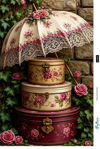 Ριζόχαρτο για decoupage, Vintage κουτιά, 30x42εκ