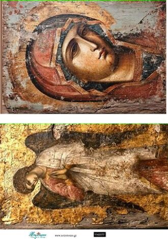 Ριζόχαρτο για decoupage, Παναγία- Αρχάγγελος, 30x42εκ