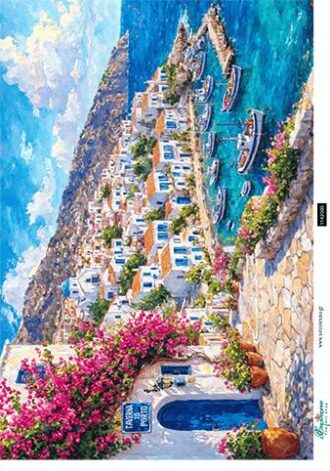 Ριζόχαρτο για decoupage, Νησιώτικο τοπίο, 30x42εκ