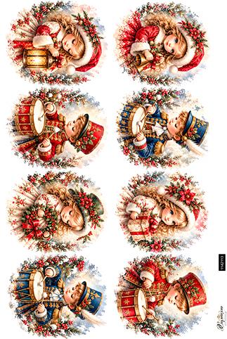 Ριζόχαρτο για decoupage, Τυμπανιστές και κοριτσάκια, 30x42εκ